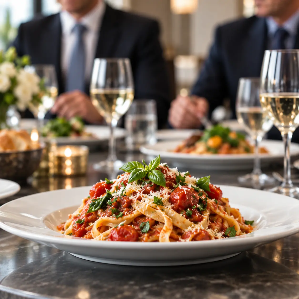 Italian meal presented for an executive business meeting in Southwest Florida